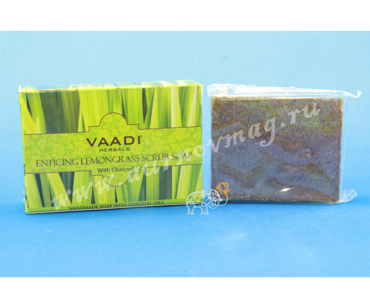 Мыло-скраб с лемонграсом и древесным углем от Vaadi Herbals